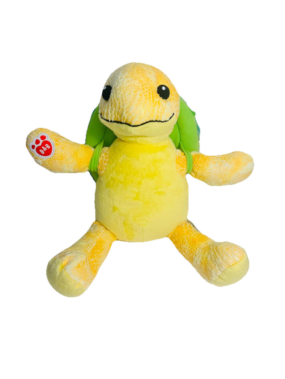 Build A Bear 17" Sea Turtle Yellow Plush Stuffed Animal w/Removable Green Shell